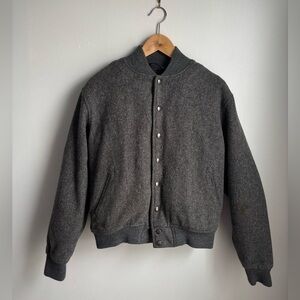 American Apparel Charcoal Gray Wool Bomber Jacket